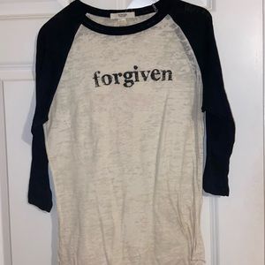 “forgiven” baseball tee